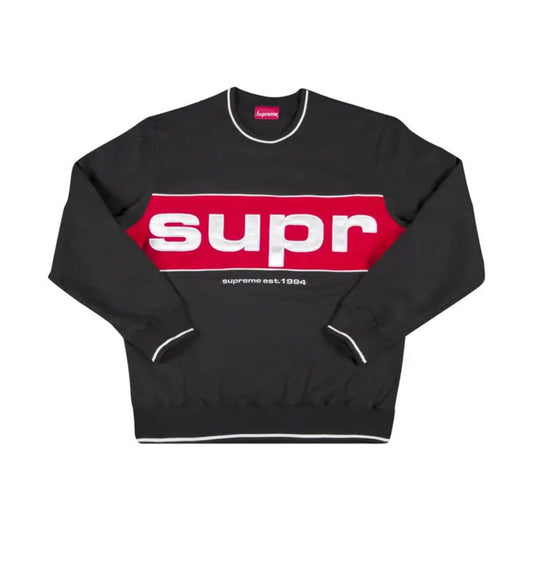 Supreme Piping Crewneck 'Black'