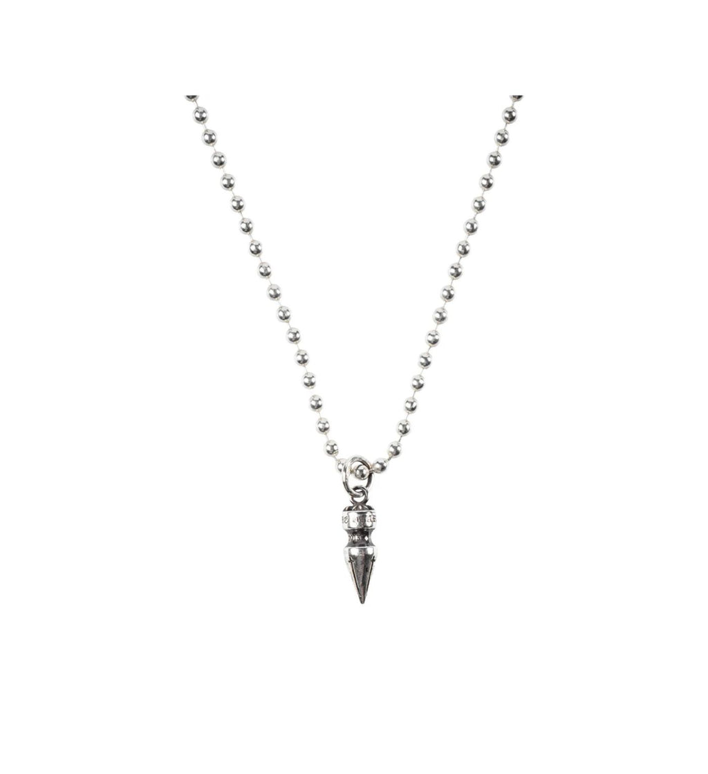 Chrome Hearts Silver Rivet Bullet Necklace