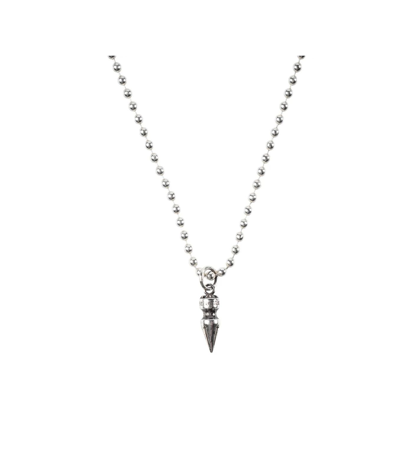Chrome Hearts Silver Rivet Bullet Necklace