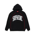 Supreme Boxy Piping Arc Hooded Sweatshirt 'Black'