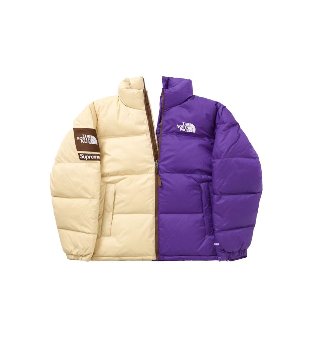 Supreme The North Face Split Nuptse Jacket in white