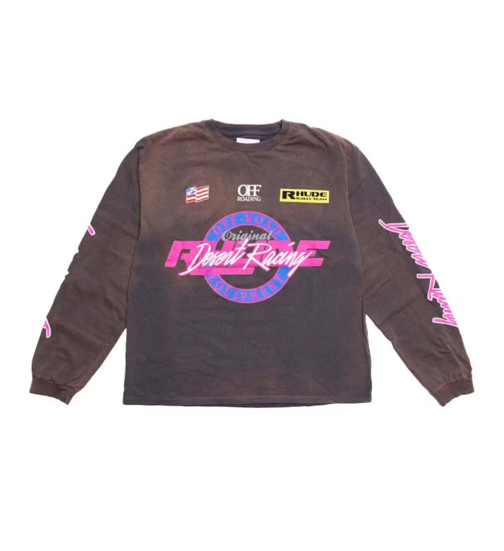 Rhude Desert Racing LS Gray T-Shirt