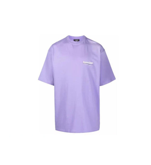 Balenciaga Political Campaign Oversized Logo-Print T-shirt Purple