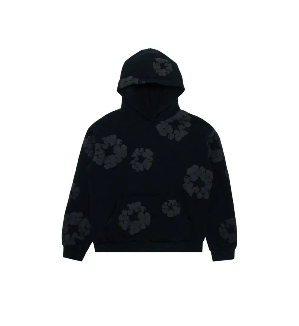 Denim Tears Cotton Wreath Hooded Sweatshirt 'Black Monochrome'