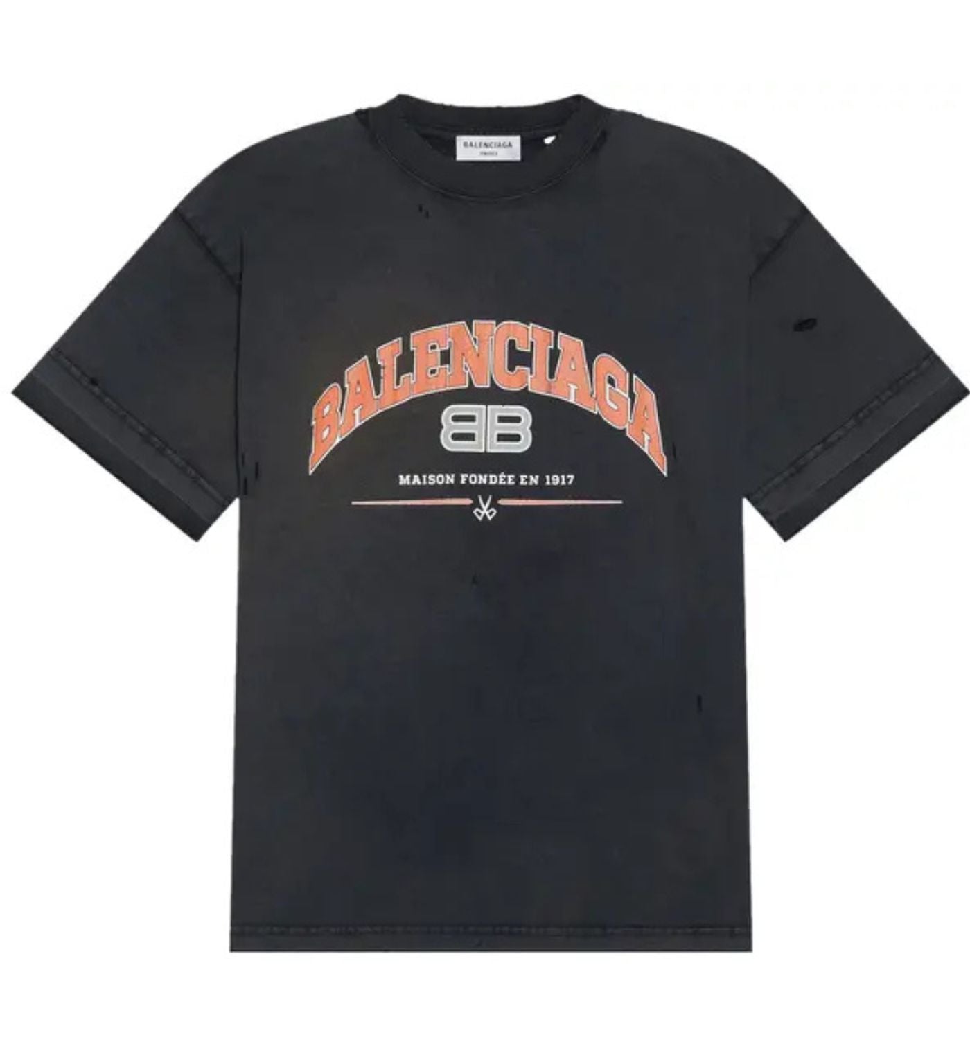 Balenciaga Medium Fit T-Shirt 'Black/Orange/White'