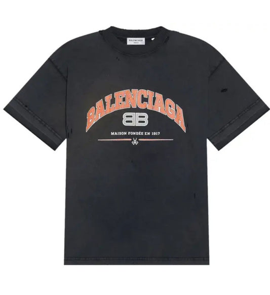 Balenciaga Medium Fit T-Shirt 'Black/Orange/White'