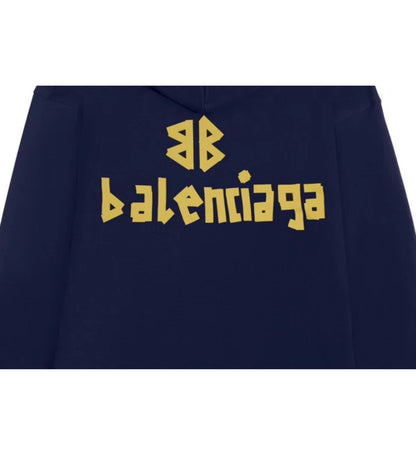 Balenciaga hoodie logo blue