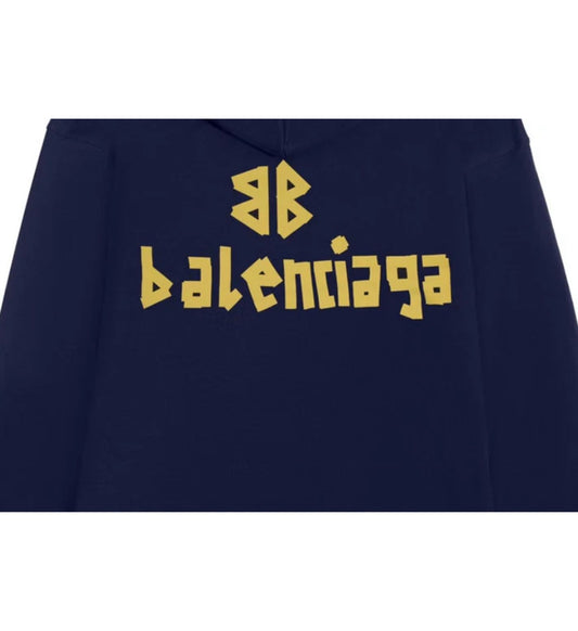 Balenciaga hoodie logo blue