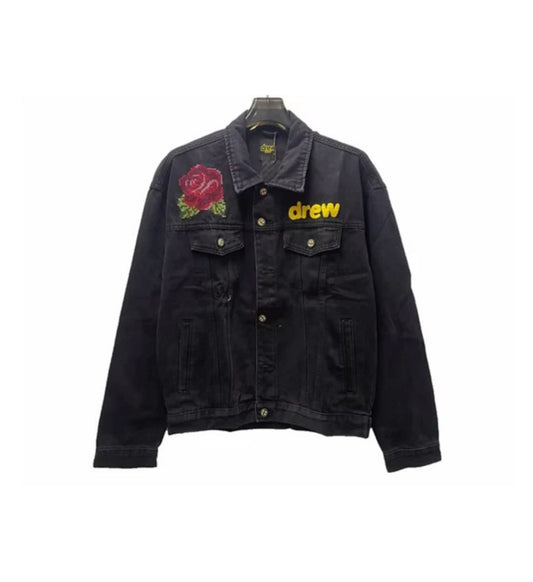 Drew house jacket jeans flowers logo