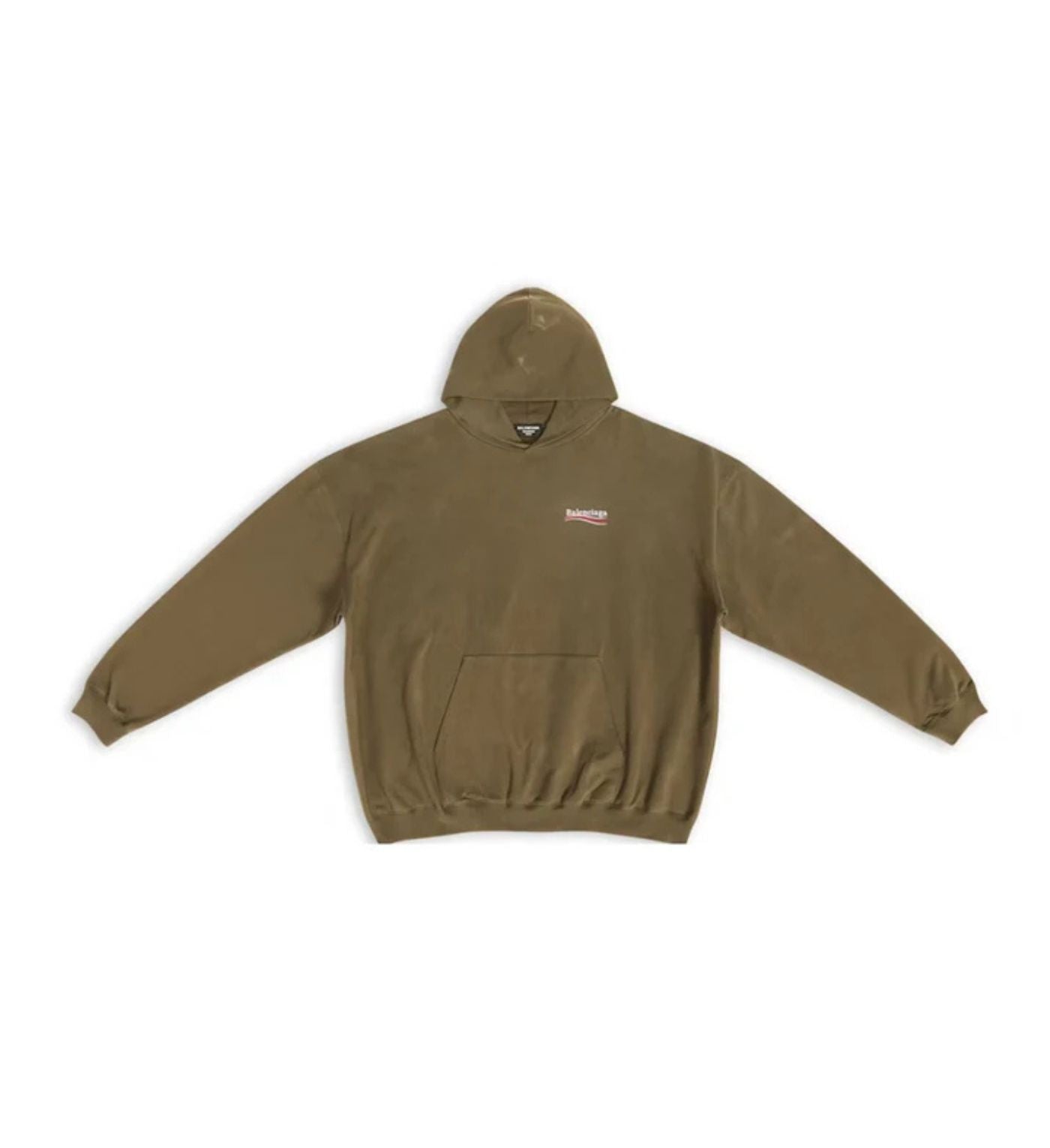 Balenciaga Men's Political Campaign Large Fit Hoodie Kaki