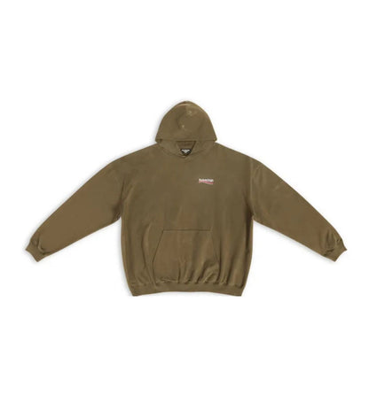 Balenciaga Men's Political Campaign Large Fit Hoodie Kaki