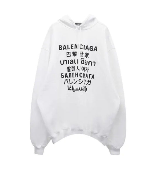 Balenciaga Languages Sport Hoodie 'White'
