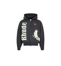 Rhude Eagle Pass Zip-Up Hoodie Vintage BlackWhite