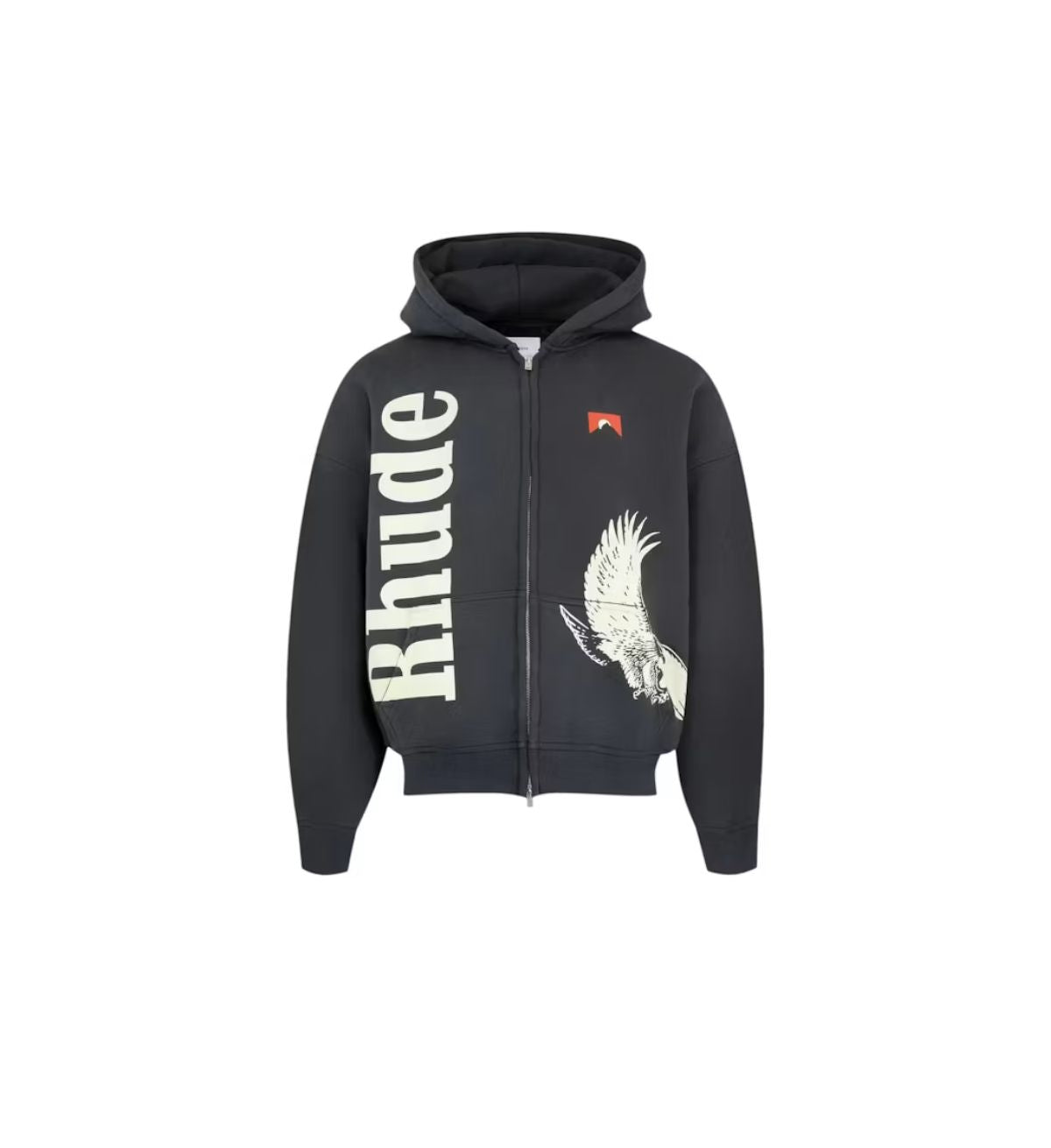 Rhude Eagle Pass Zip-Up Hoodie Vintage BlackWhite