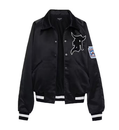 Fear of God Satin MANUEL Baseball Coaches Jacket Black