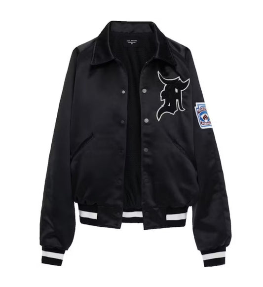 Fear of God Satin MANUEL Baseball Coaches Jacket Black