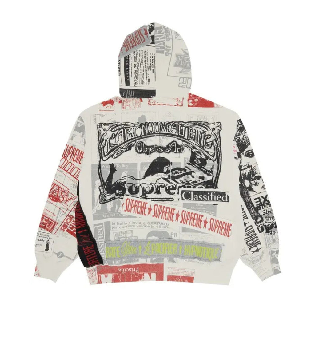 Supreme Collage Zip Up Hooded Sweatshirt 'White'
