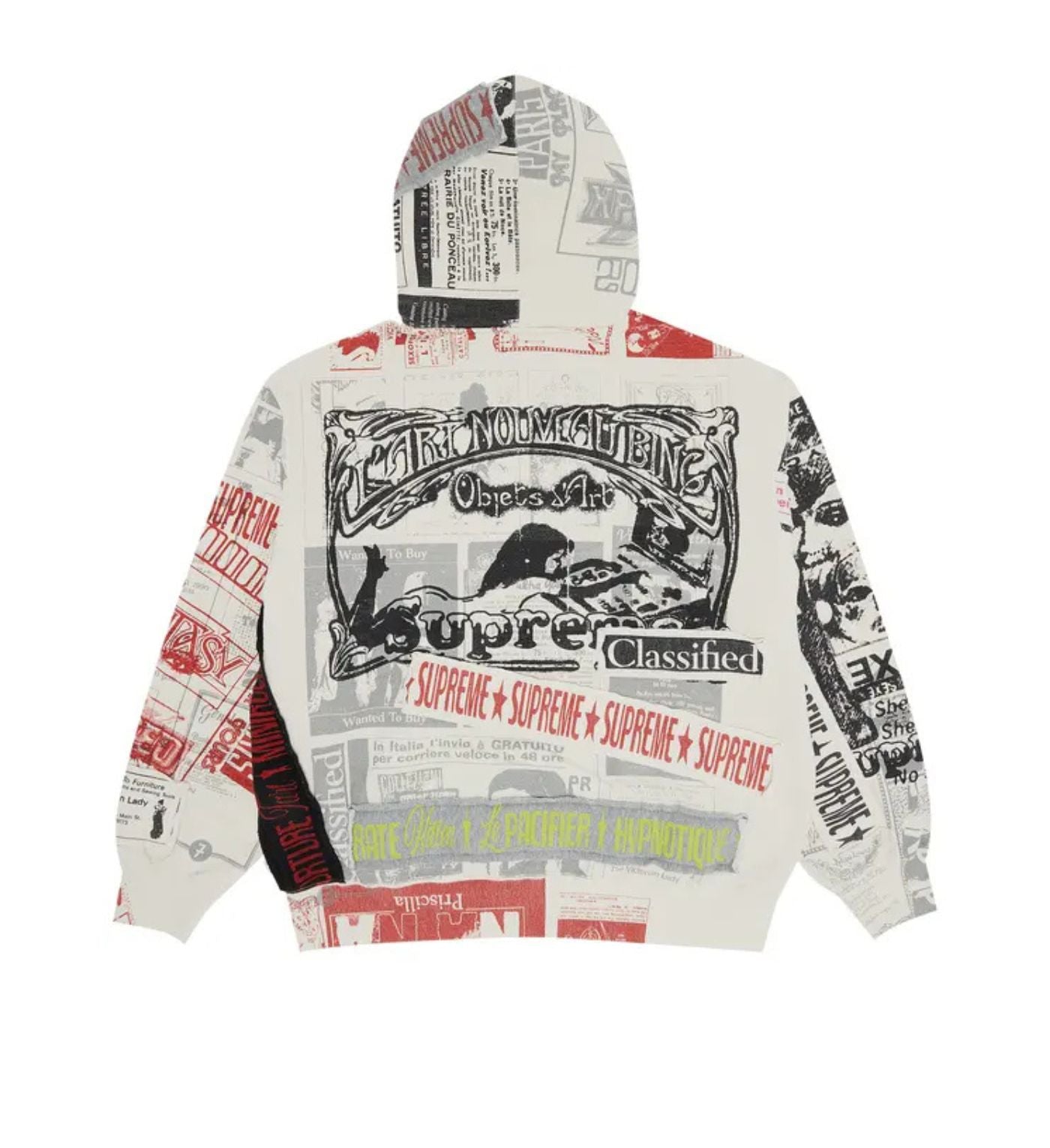 Supreme Collage Zip Up Hooded Sweatshirt 'White'