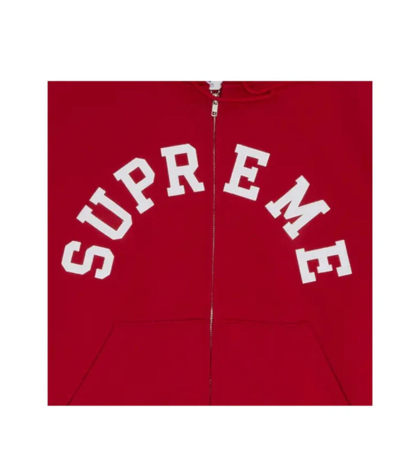 Supreme Champion Zip Up Hooded Sweatshirt Red