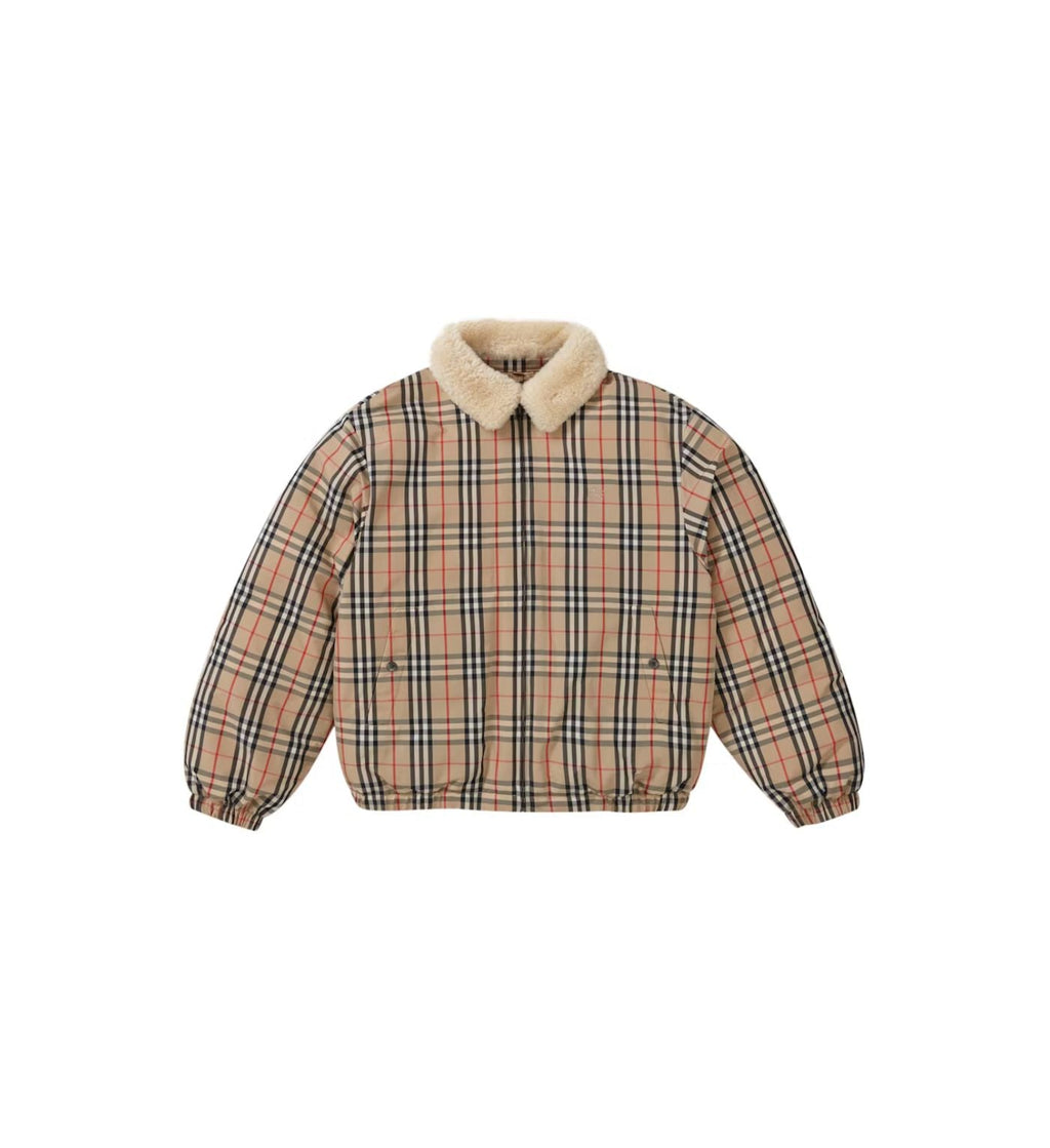 Supreme Burberry Shearling Collar Down Puffer Jacket