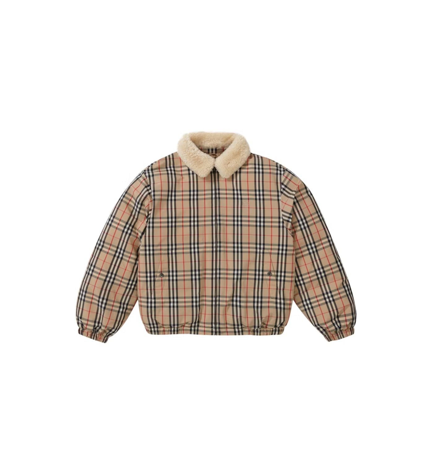 Supreme Burberry Shearling Collar Down Puffer Jacket