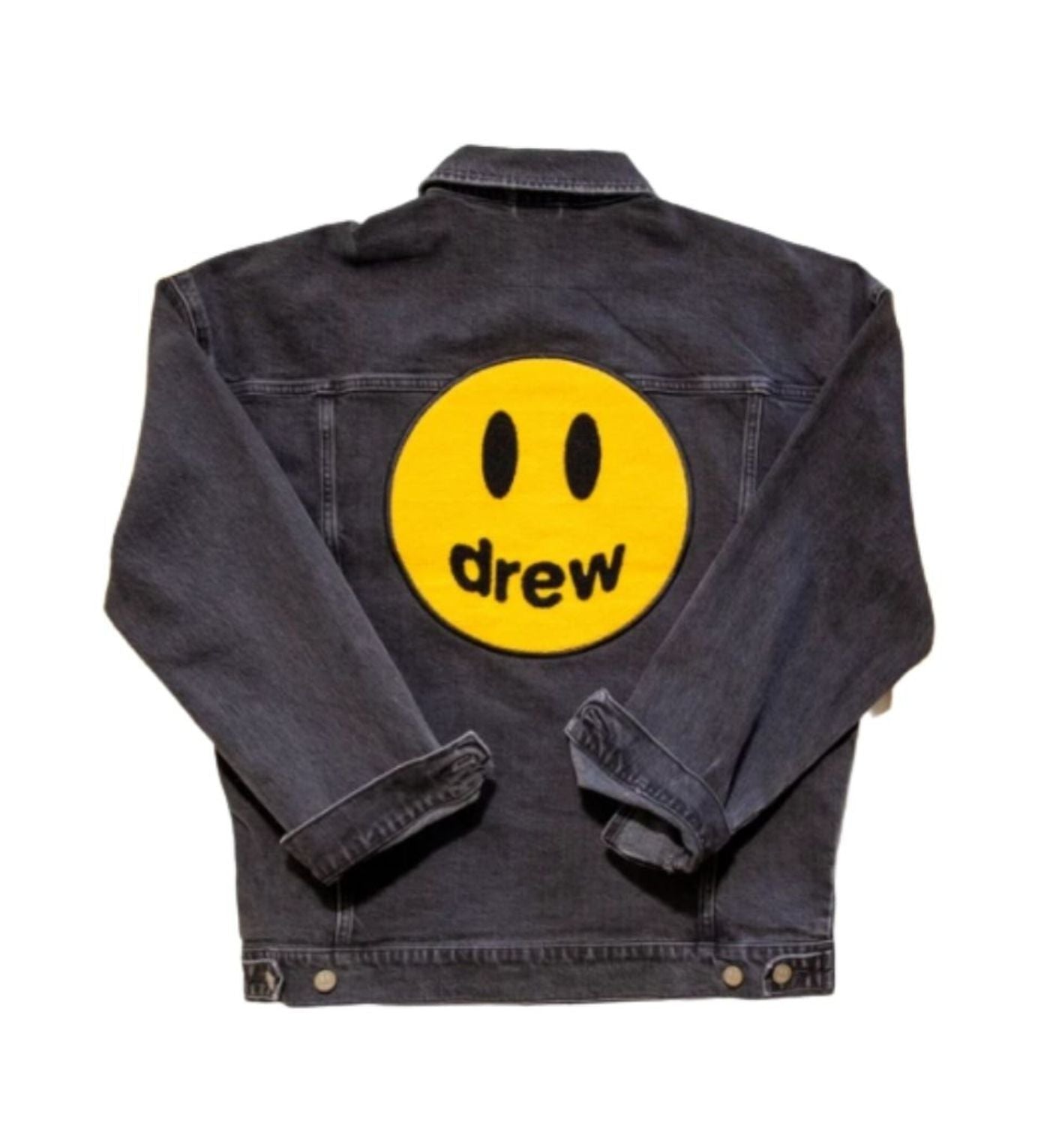 drew house chenille mascot patch trucker jacket black