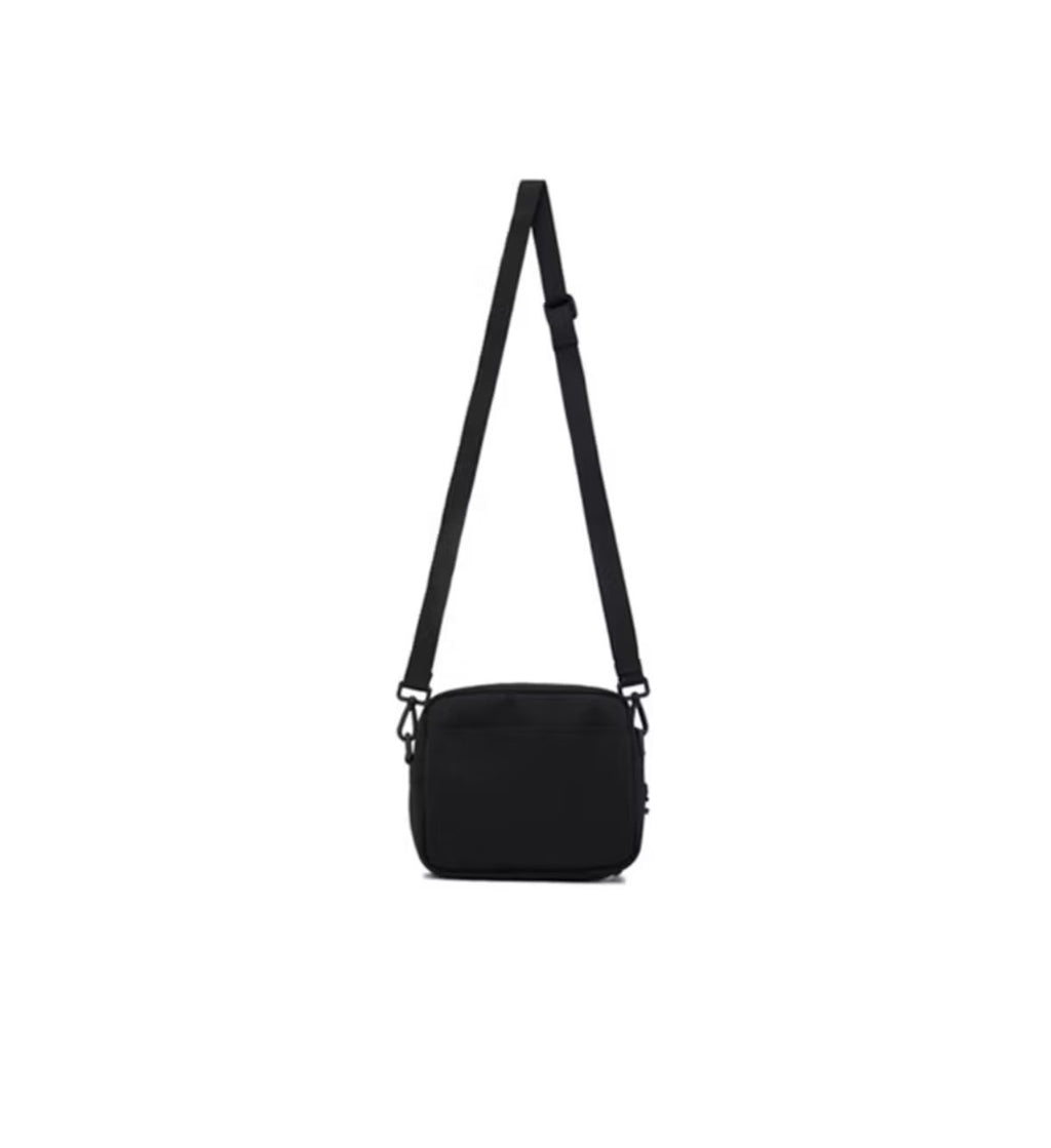 Black Balenciaga Wheel logo embroidered camera bag