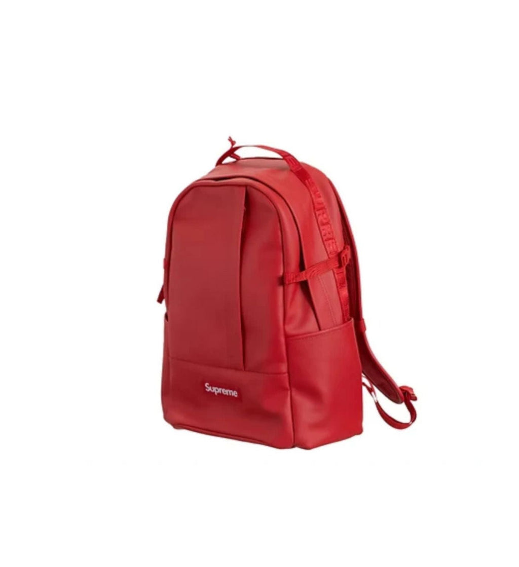Supreme Leather Backpack Red