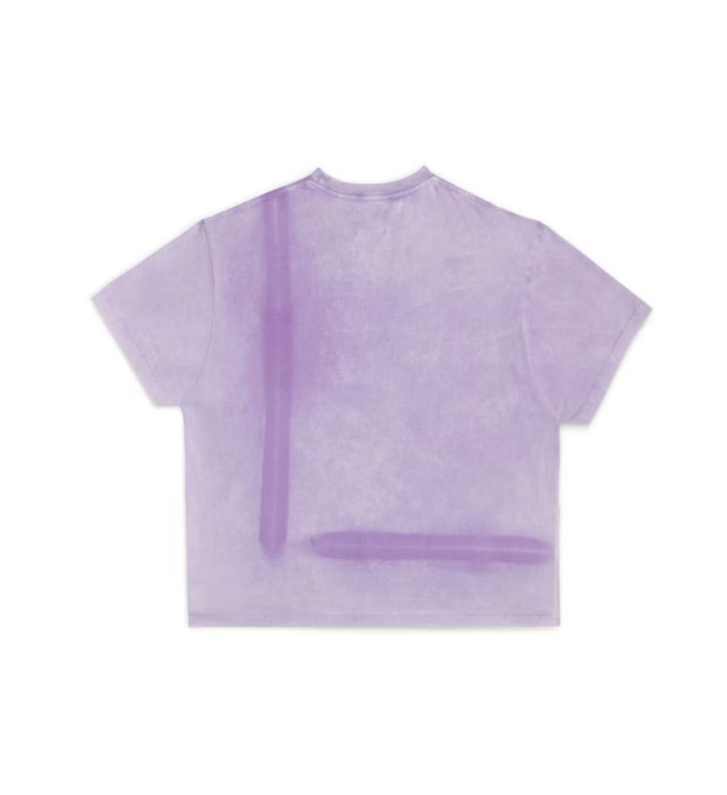 Gallery Dept. T-shirt painted with vintage logo. Violet T-shirt
