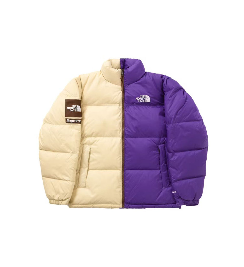 Supreme The North Face Split Nuptse Jacket in white