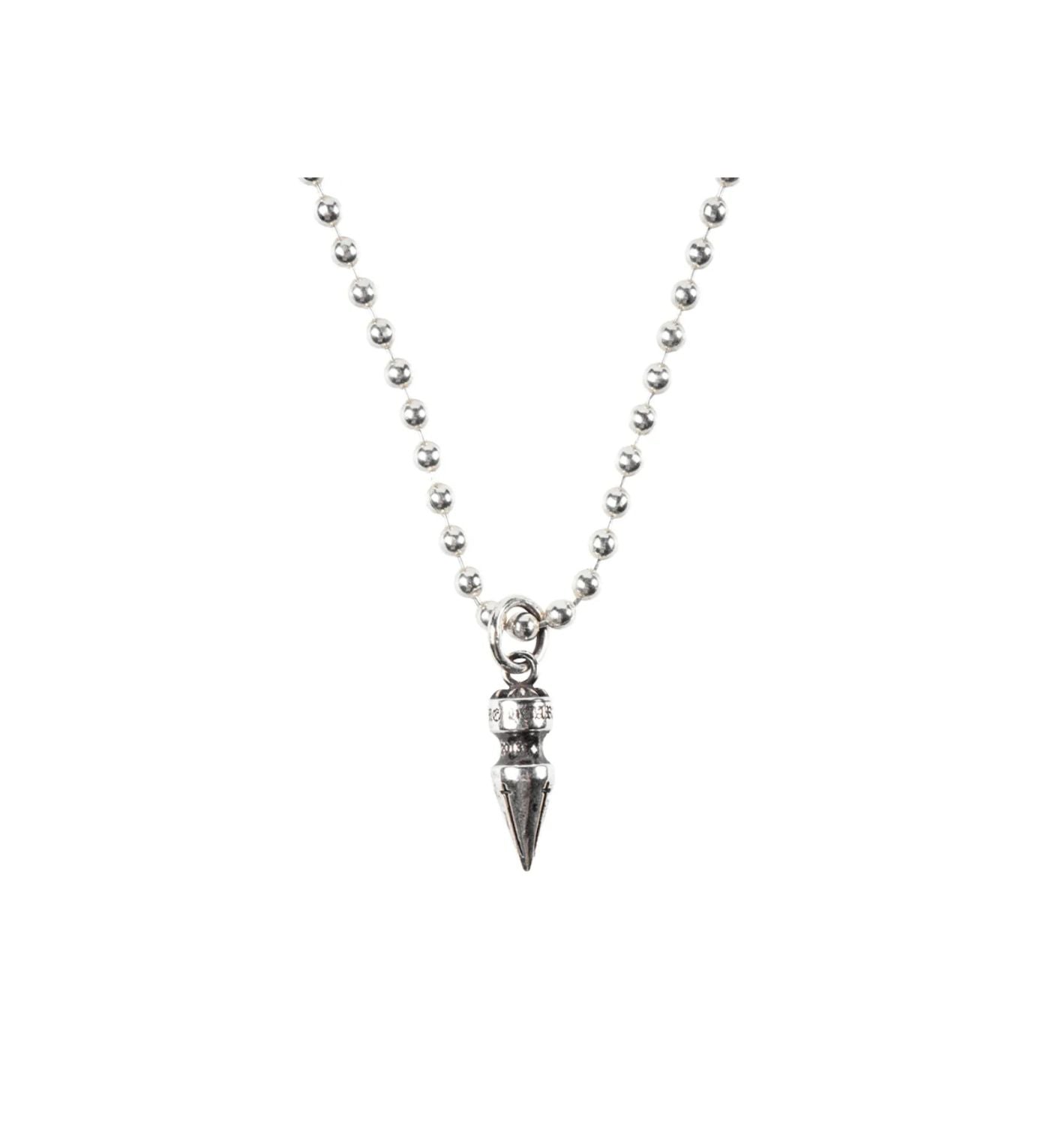Chrome Hearts Silver Rivet Bullet Necklace