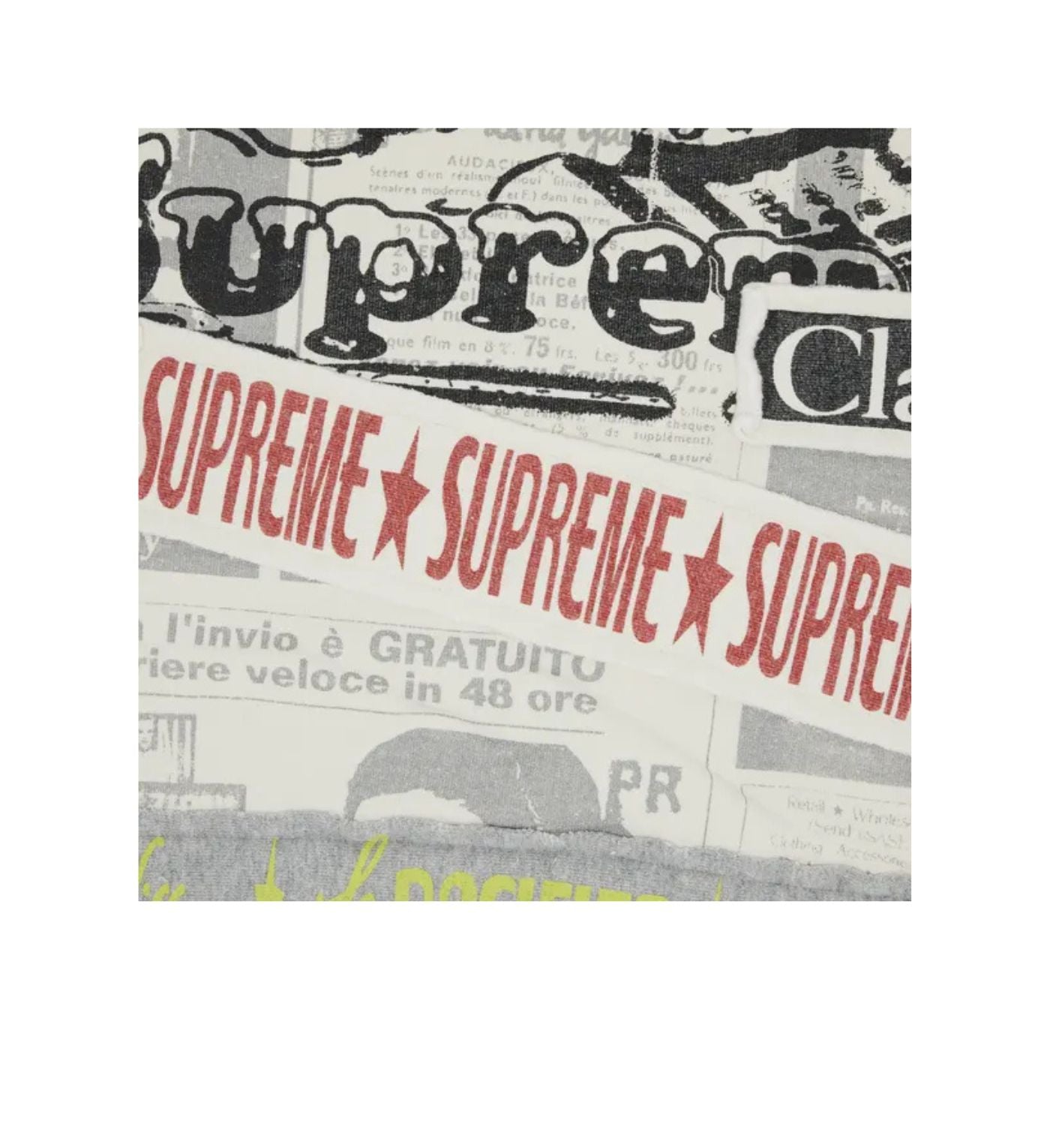 Supreme Collage Zip Up Hooded Sweatshirt 'White'