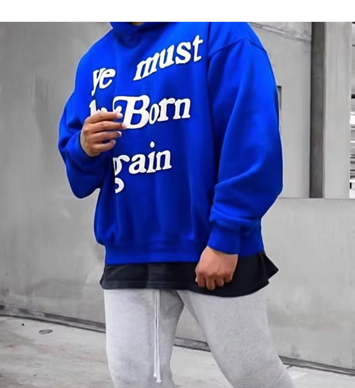 Yezzy hoodie blue logo