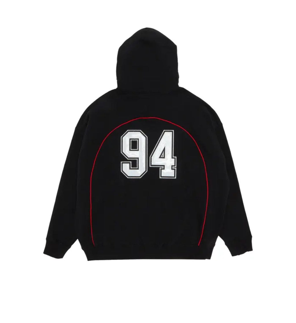 Supreme Boxy Piping Arc Hooded Sweatshirt 'Black'