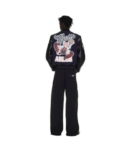 Off withe  jacket bulls X black