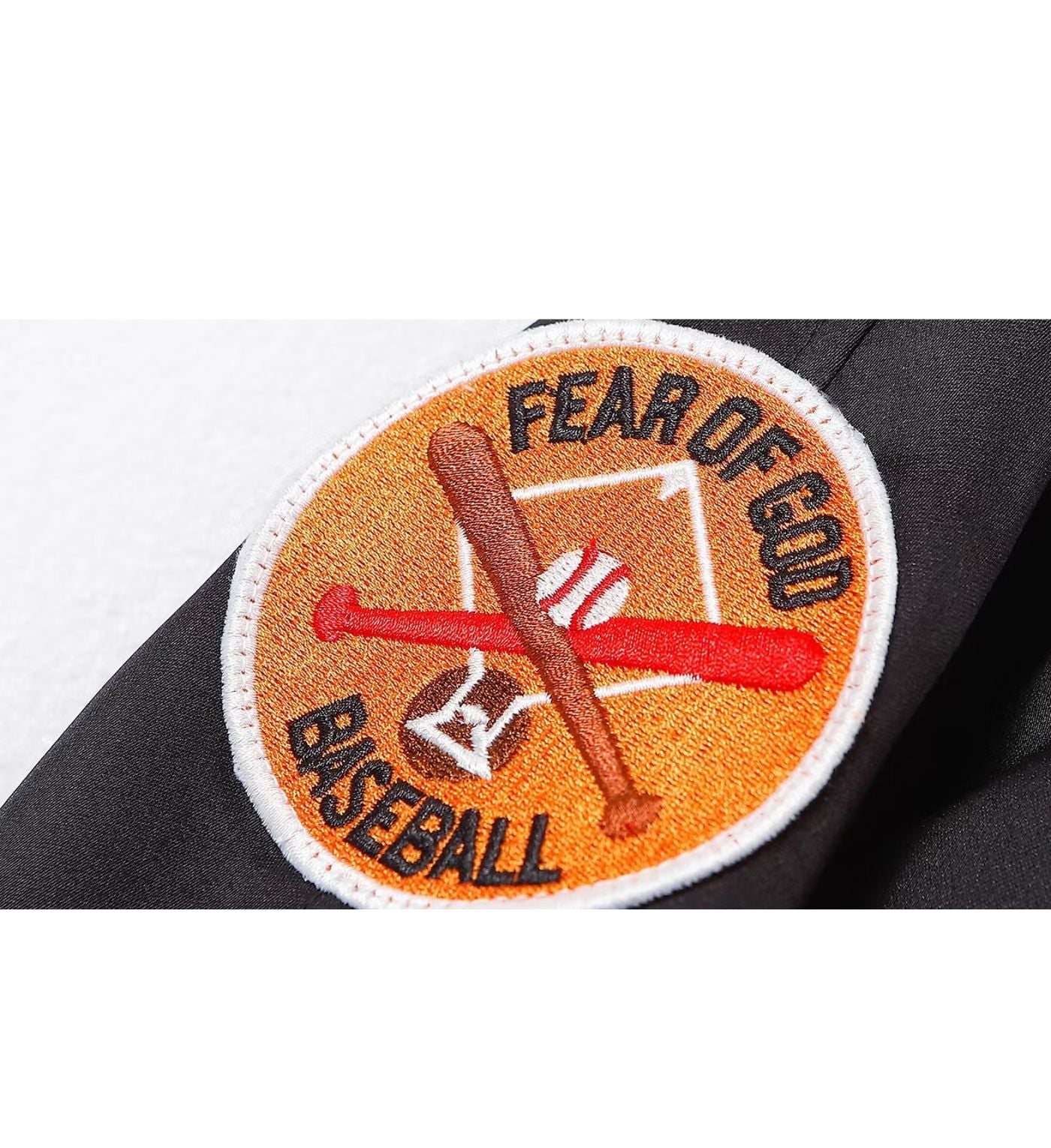 Fear of God Satin MANUEL Baseball Coaches Jacket Black