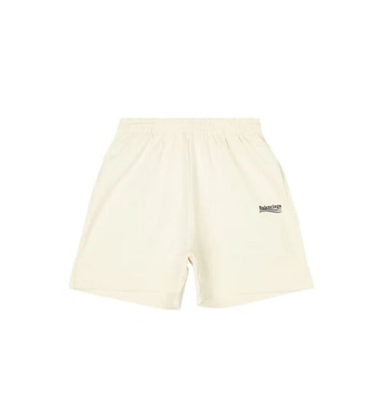 Balenciaga Political Campaign Large Fit Sweat Shorts Light Beige/Black/Blue