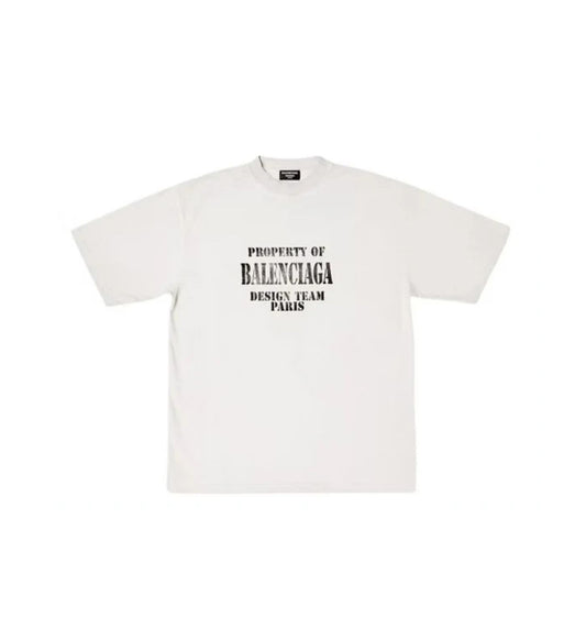 Balenciaga Property Large Fit Vintage T-shirt White/Black