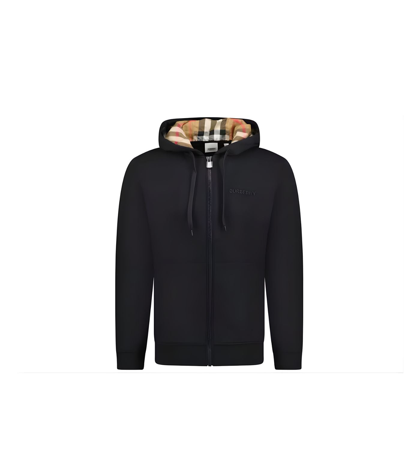 Burberry Hove Check Embroidery Logo Zip Hoodie