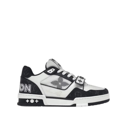 Louis Vuitton Trainer Low 'Velcro Strap - Black Monogram Denim'