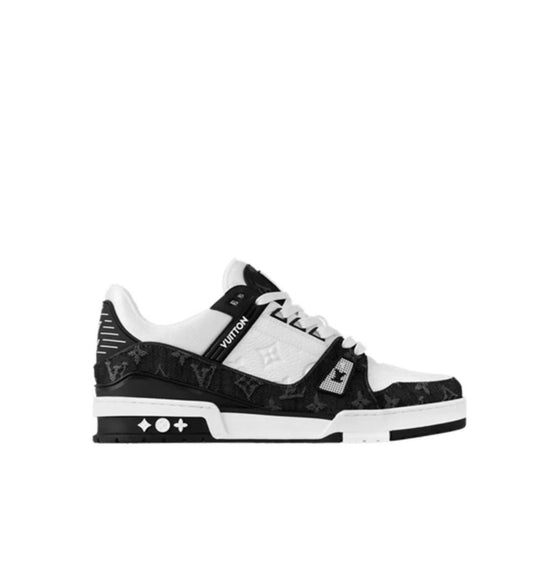 Louis Vuitton Trainer 'Embossed Monogram - White Black Denim'