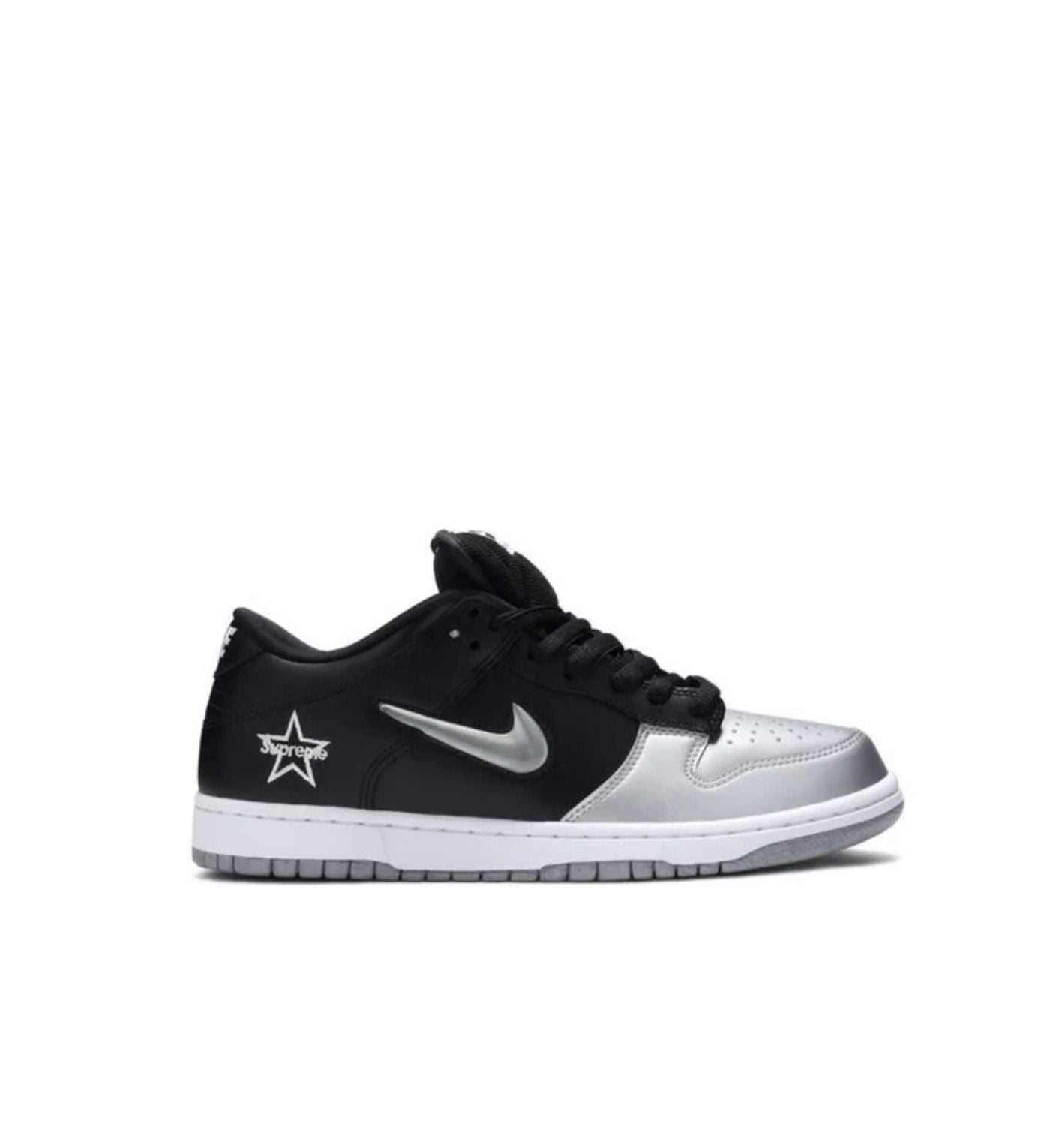 Nike SB Dunk Low Supreme Jewel Swoosh Silver