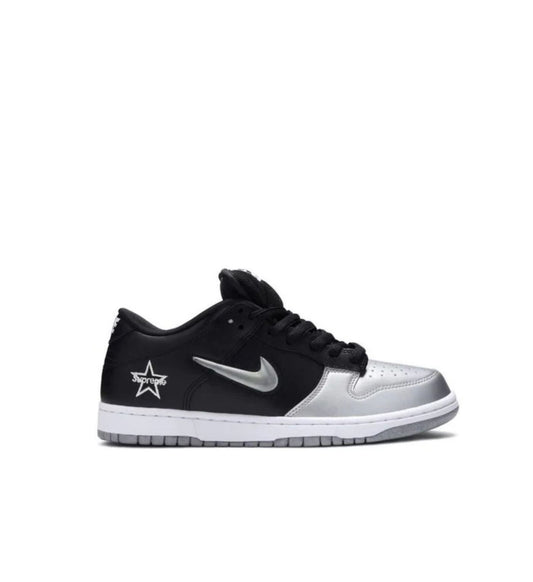 Nike SB Dunk Low Supreme Jewel Swoosh Silver