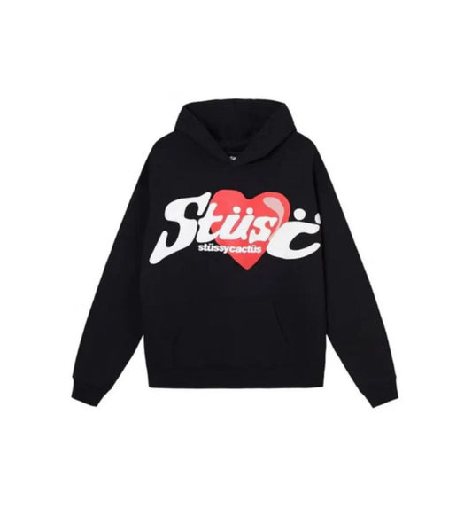 Stussy x Cactus Plant Flea Market Heart Hoodie 'Black'