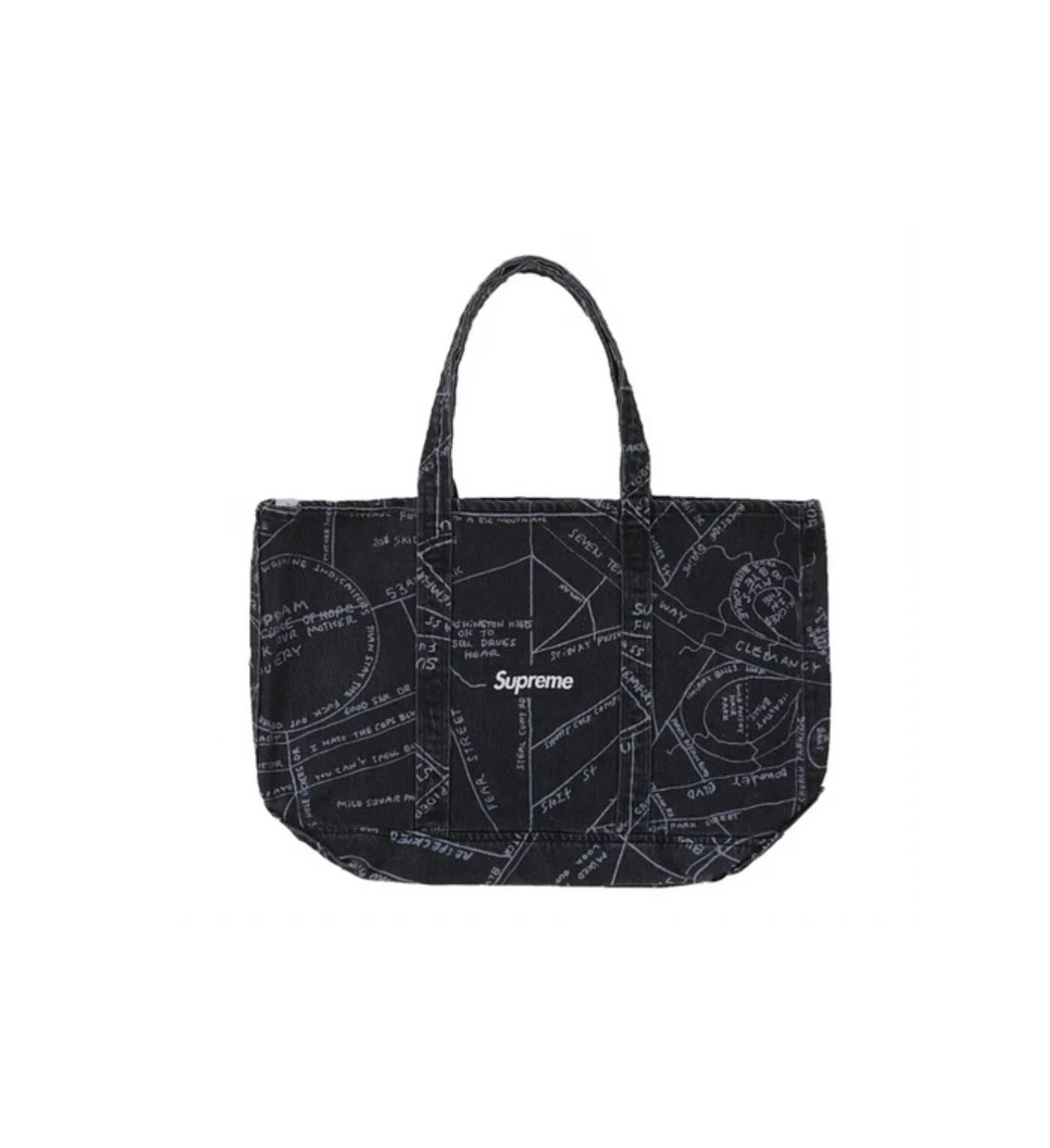 Supreme Gonz Map Denim Tote Washed Black