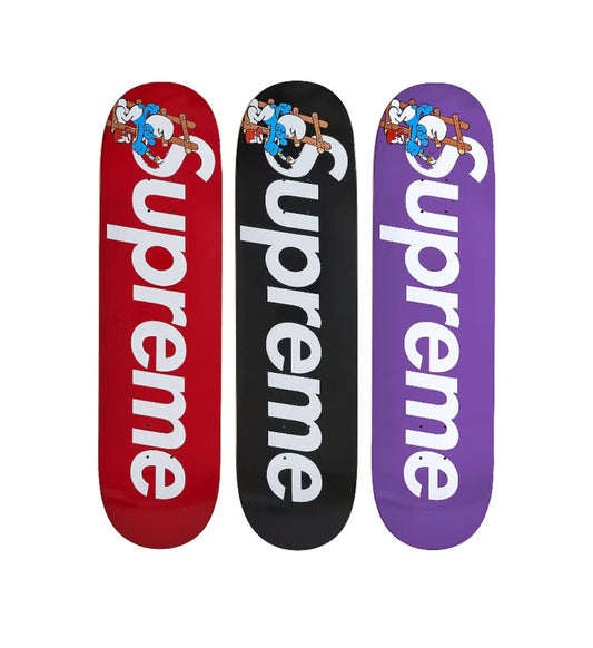 Supreme Smurfs Skateboard Red/Purple/Black Set