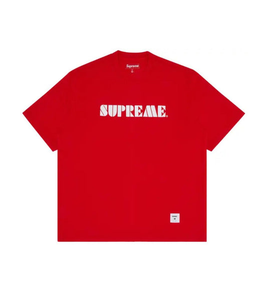 Supreme Stencil Embroidered Short-Sleeve Top 'Red'