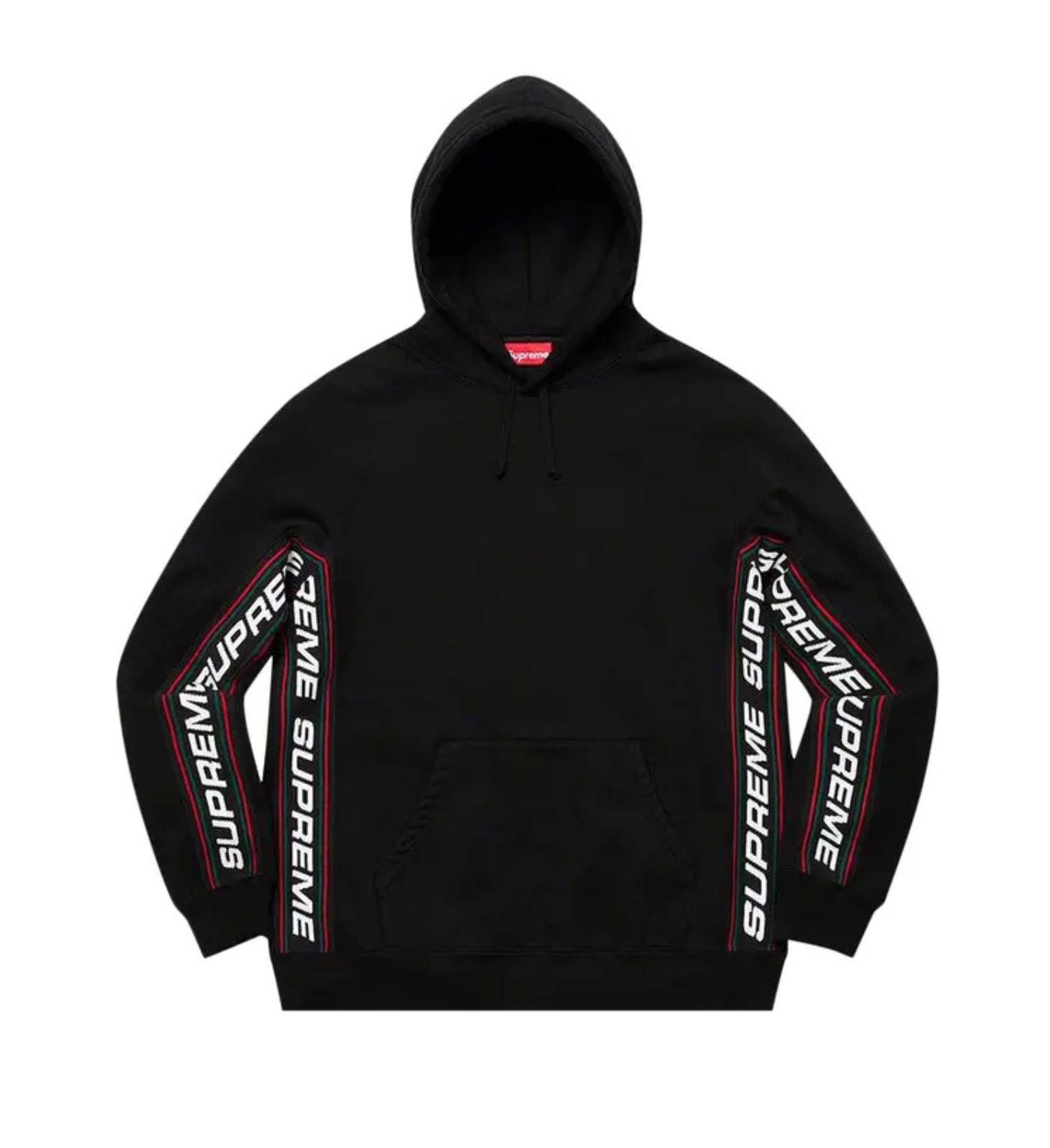 Supreme Text Rib Hooded Sweatshirt 'Black'