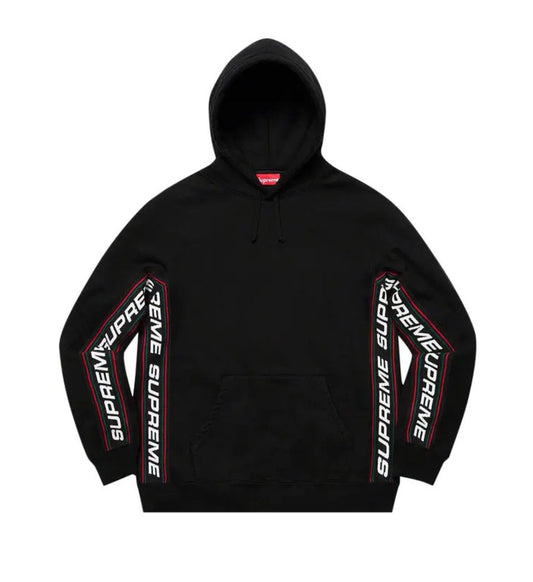 Supreme Text Rib Hooded Sweatshirt 'Black'